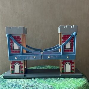 Vintage Wooden Drawbridge for trains in Blue and Gray